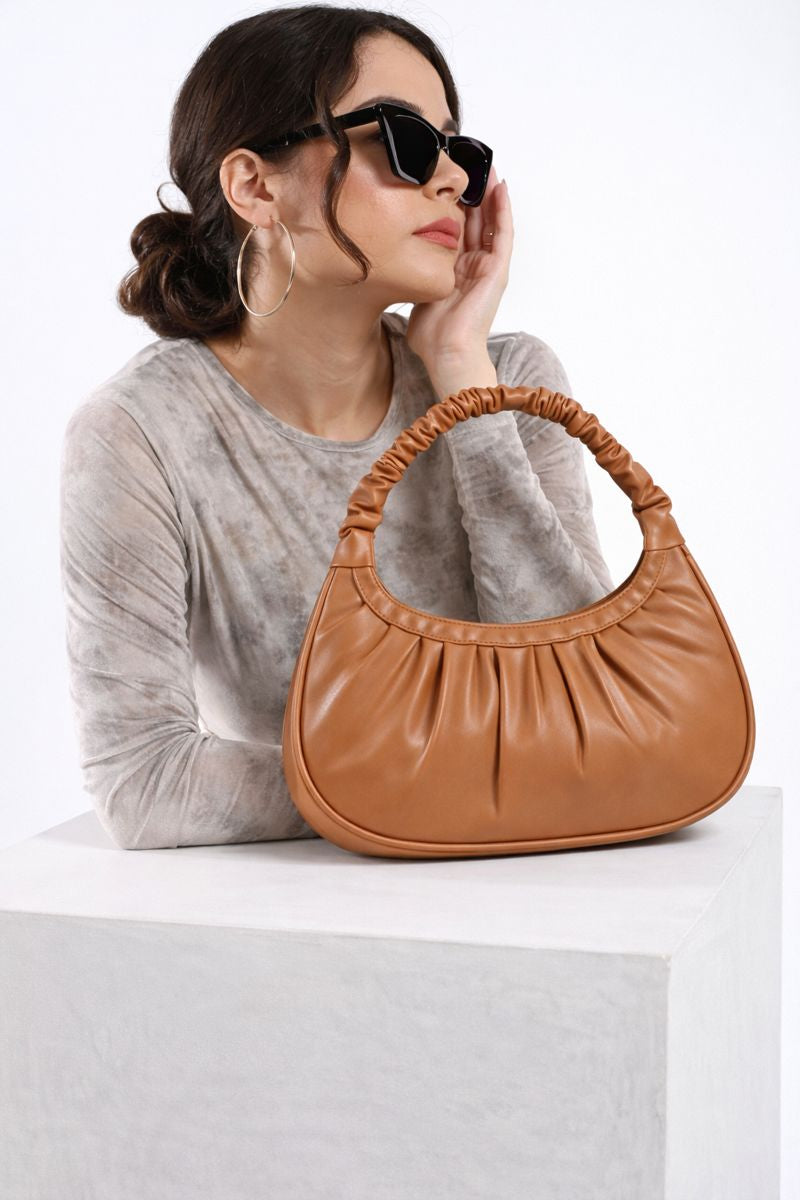 Premium Ruched Hobo Bag
